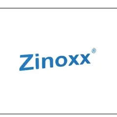 Niebieski napis Zinoxx z zarejestrowanym znakiem towarowym.